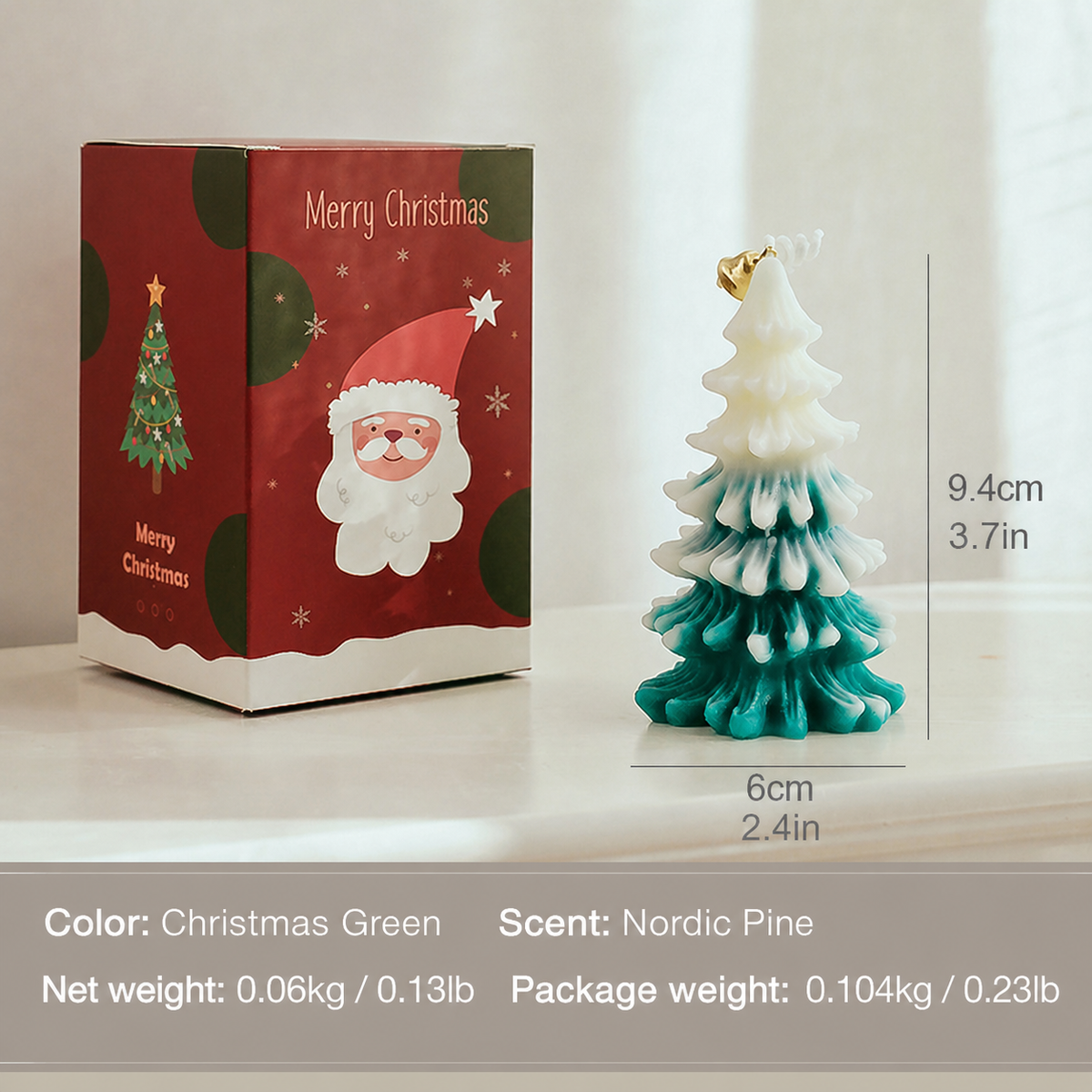 Christmas Tree Shaped Scented Candle Holiday Home Decor Gift