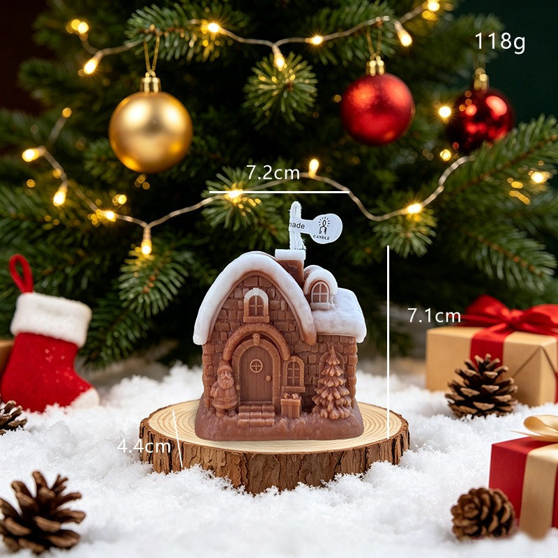 Christmas Tree Candle Holiday Decor Winter Village Tabletop Accent