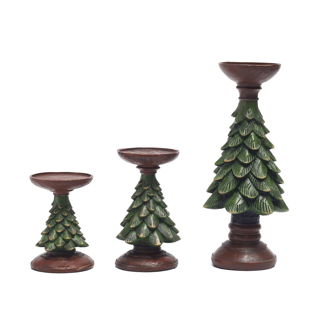 Christmas Tree Candle Holder Resin Decor for Holiday Home