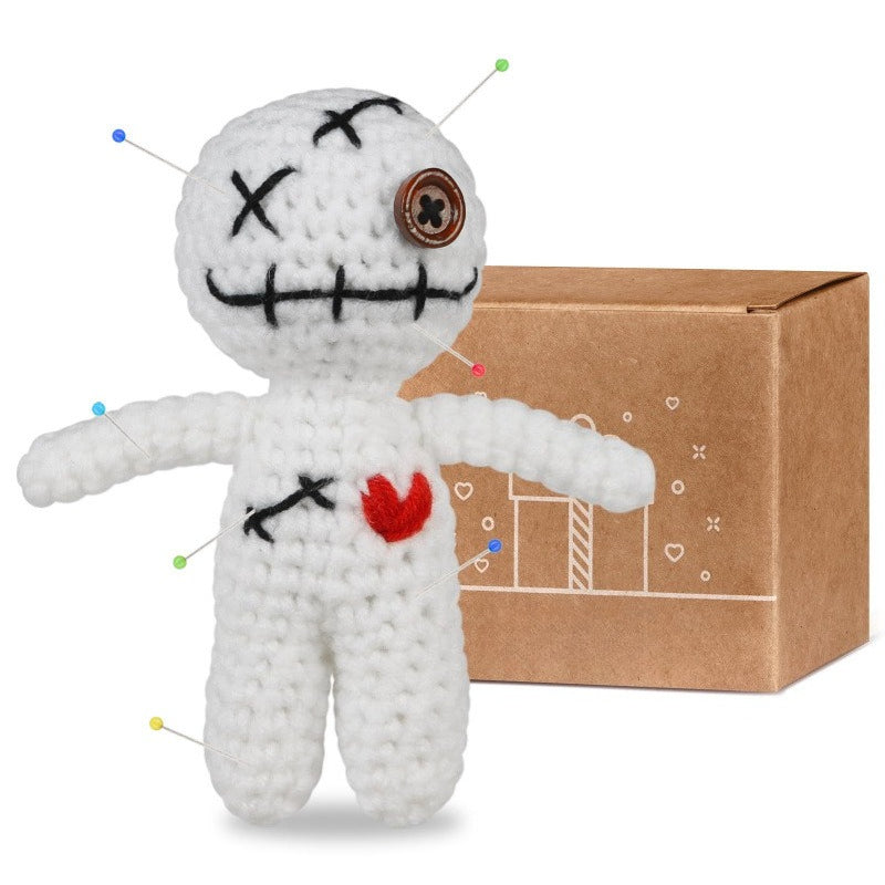 Handmade Crochet Voodoo Doll Plush Figurine Halloween Decor