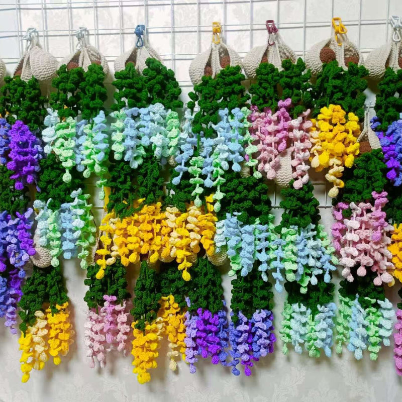 Handmade Crochet Hanging Flower Decor Rearview Mirror Charm