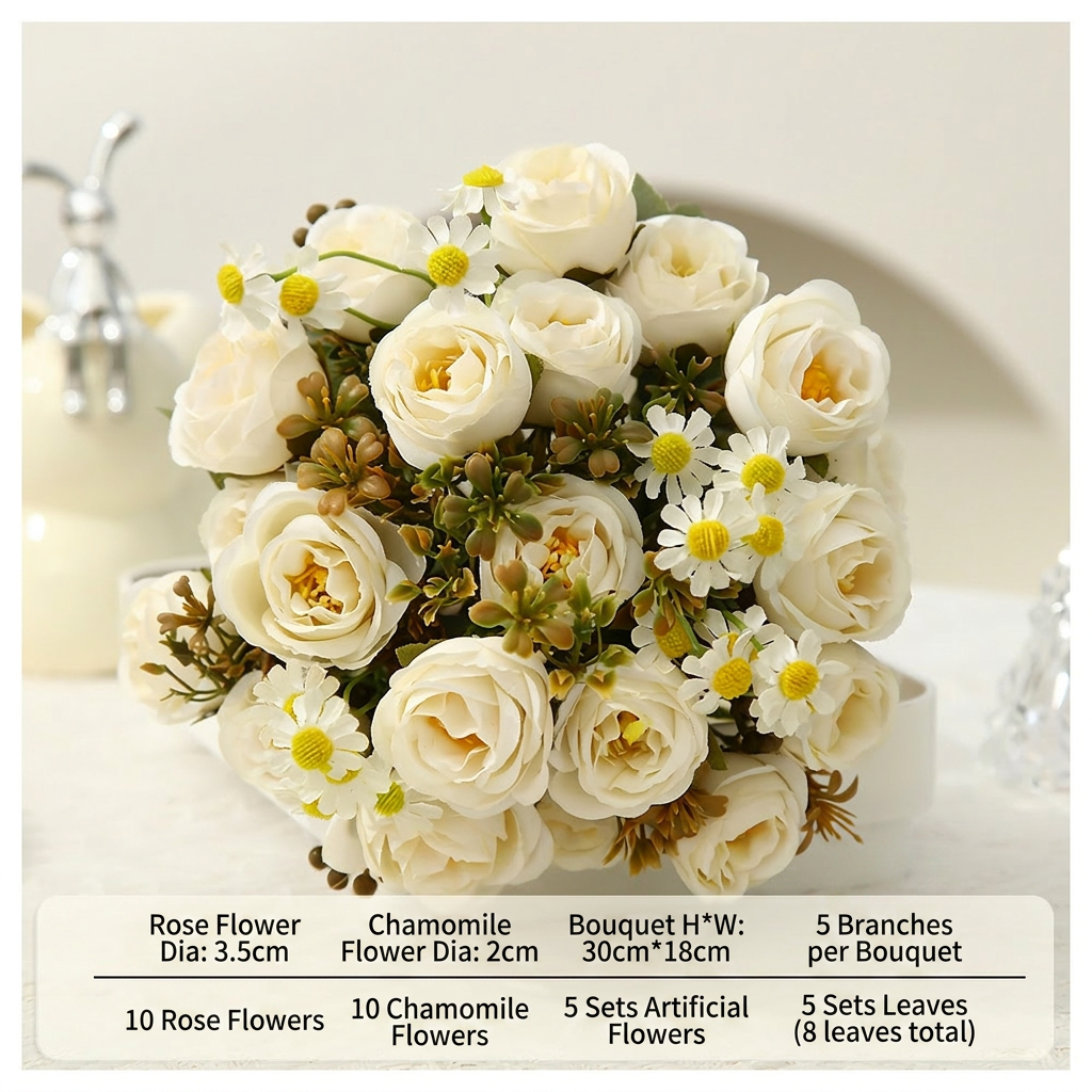 Silk Peony Floral Arrangement Faux Flowers Home Decor