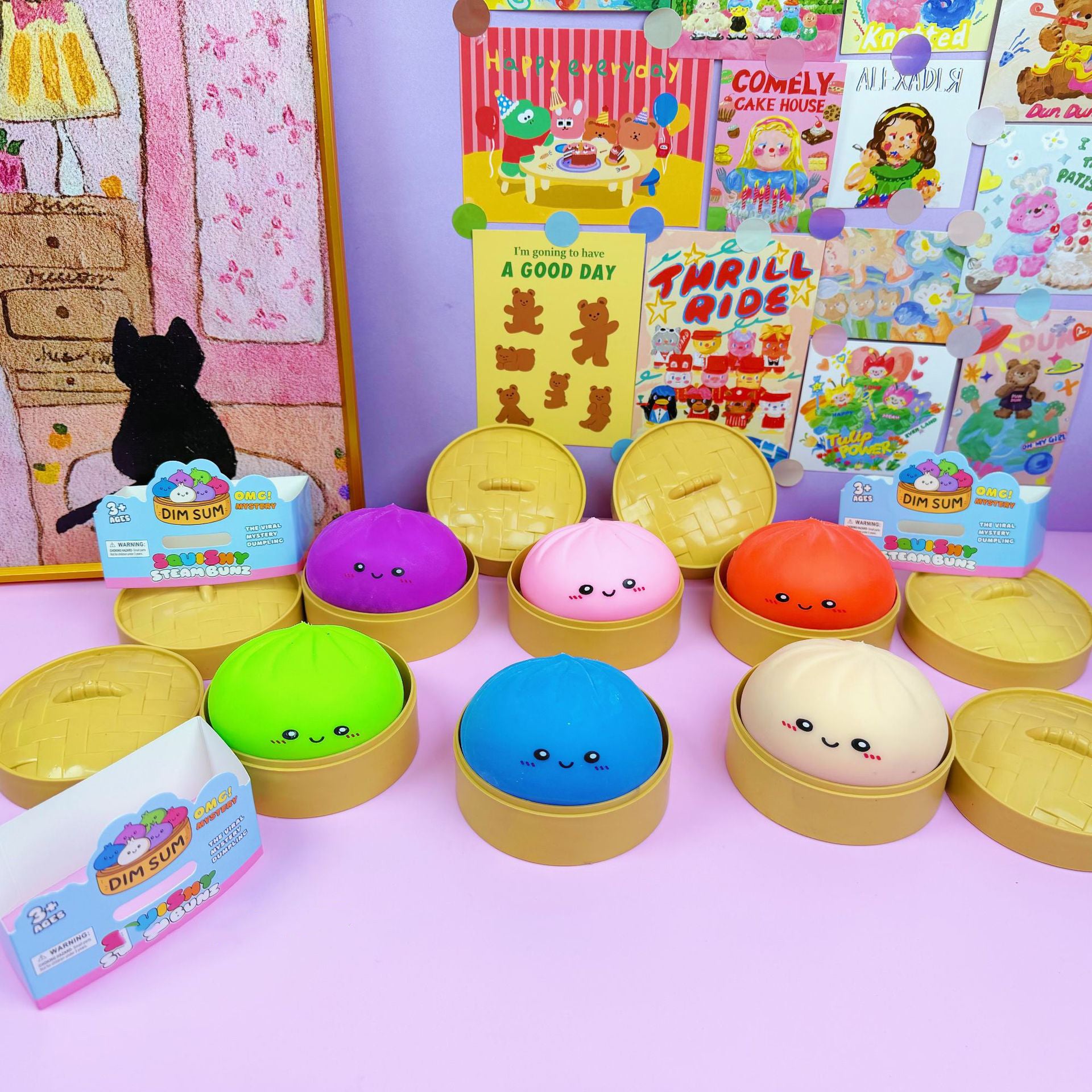 Solid Color Dumpling Shape Squishy Slow Rising Stress Toy