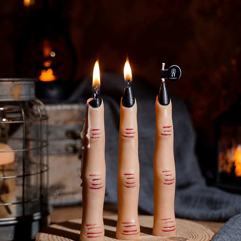 Halloween Taper Candle Pumpkin Skull Seasonal Decor