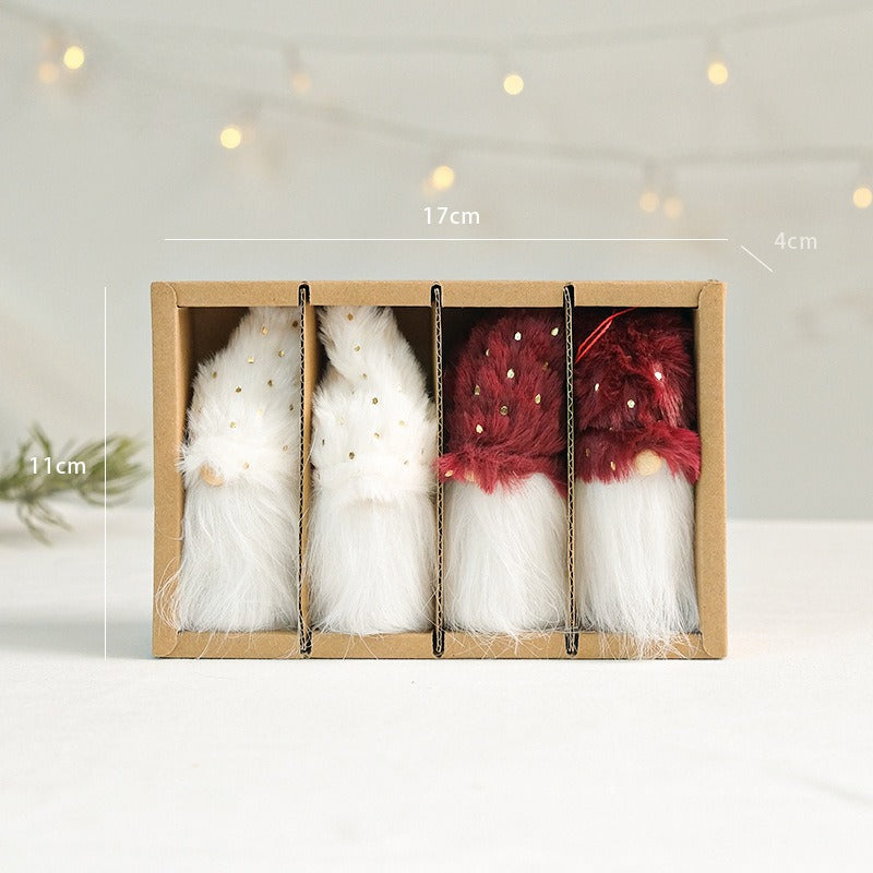 Farmhouse Christmas Tree Ornaments Fabric Doll Set