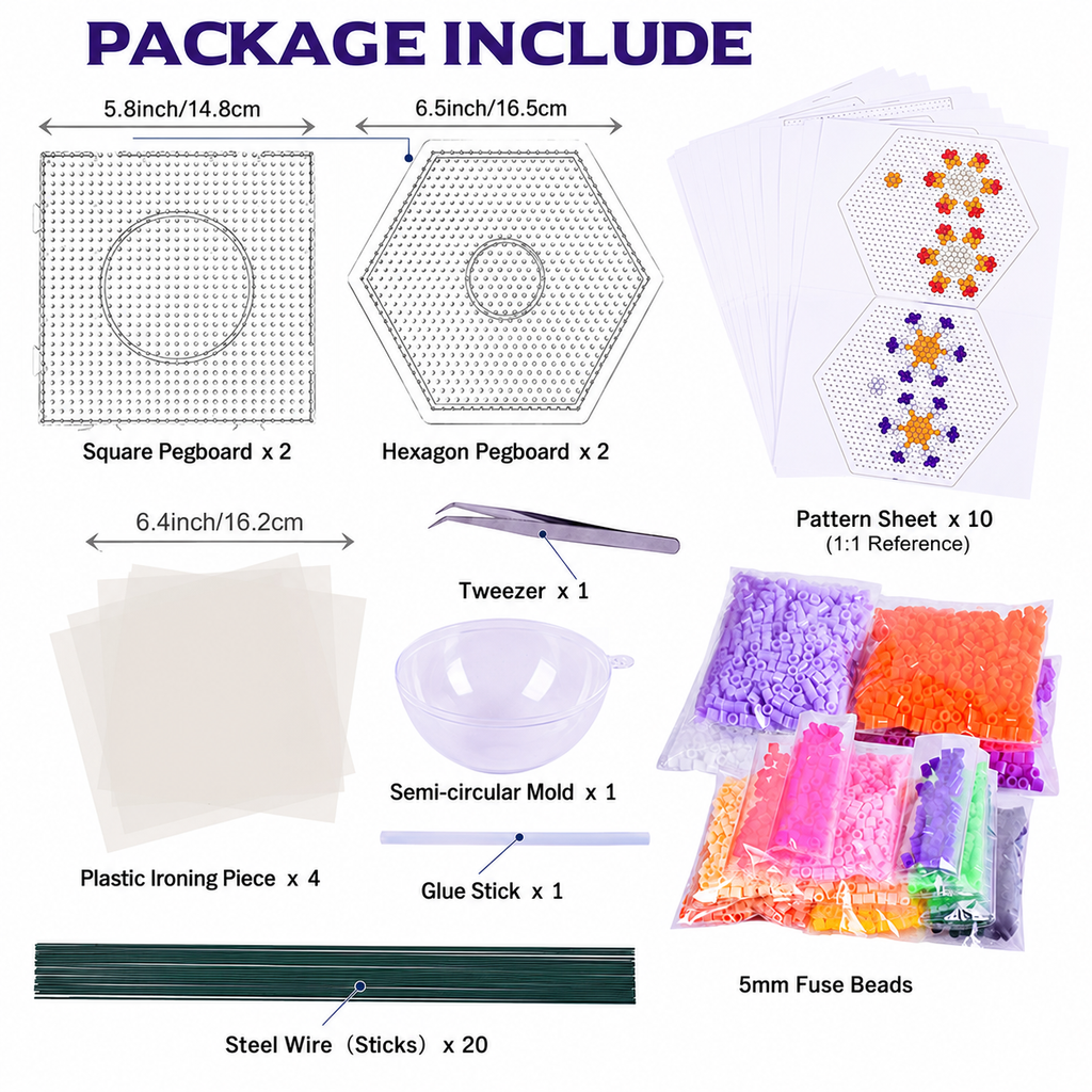 Fuse Beads Flower Bouquet DIY Craft Kit 5mm Beads