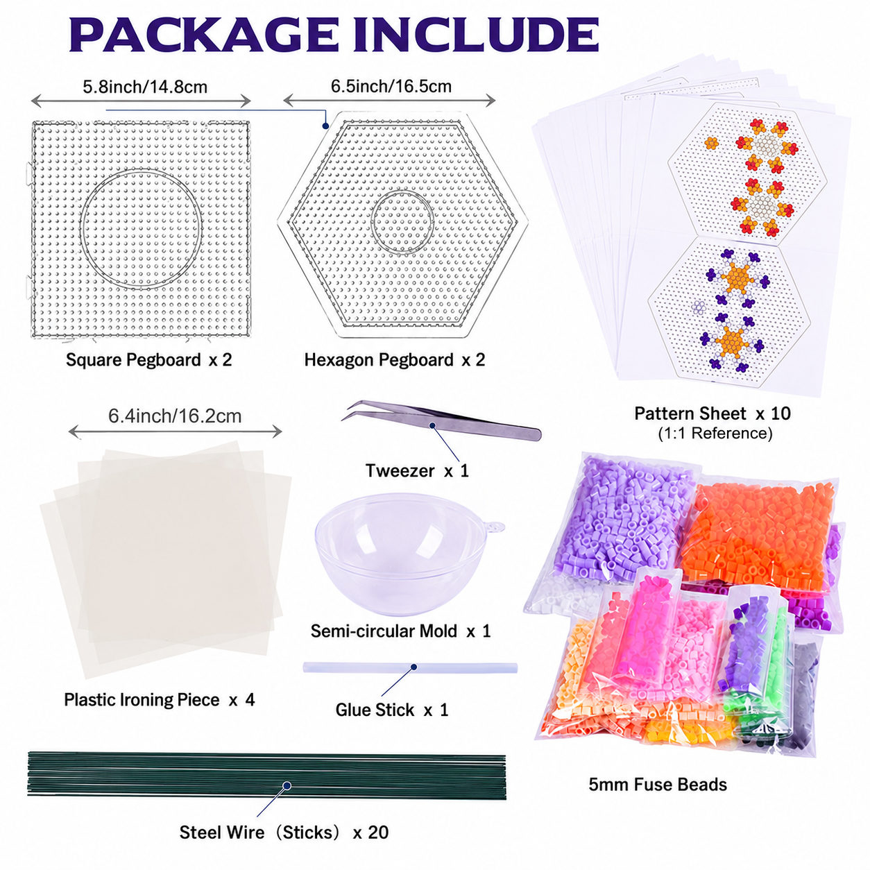 Fuse Beads Flower Bouquet DIY Craft Kit 5mm Beads