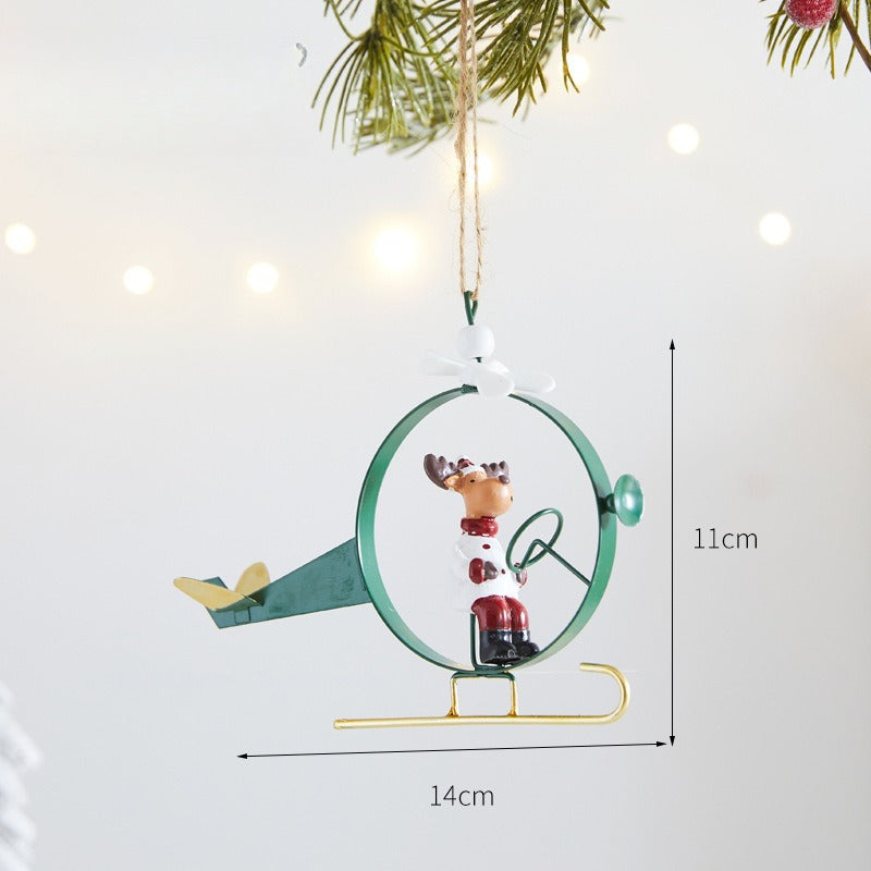 Christmas Metal Hanging Decorations Santa Snowman Reindeer