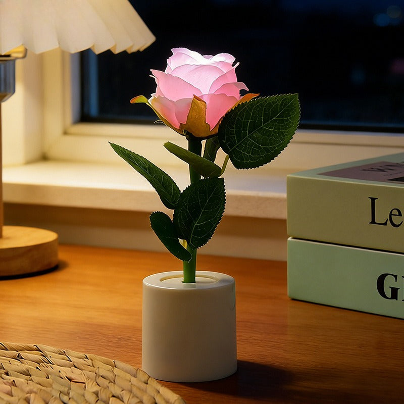 Mini LED Rose Night Light Bedroom Tabletop Decor