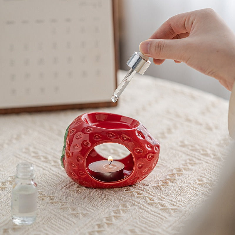 Strawberry Orange Lemon Candle Holder Ceramic Table Decor