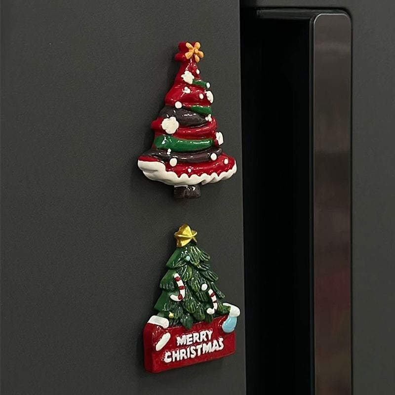 Resin Christmas Tree Fridge Magnet Holiday Decor