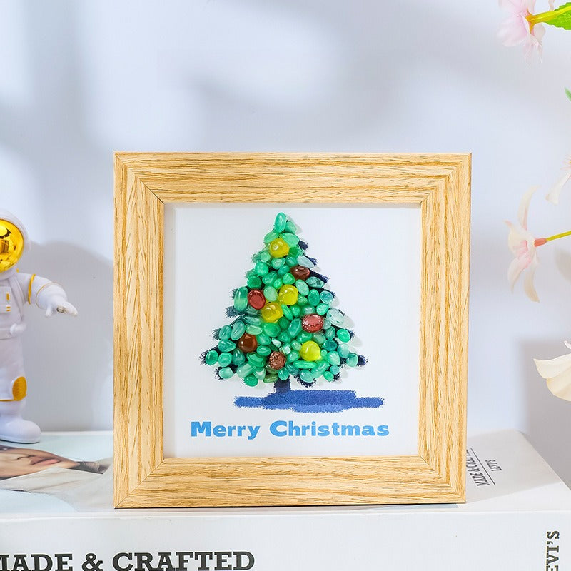 Crystal Chip Christmas Tree Framed Wall Decor for Holiday Gifts