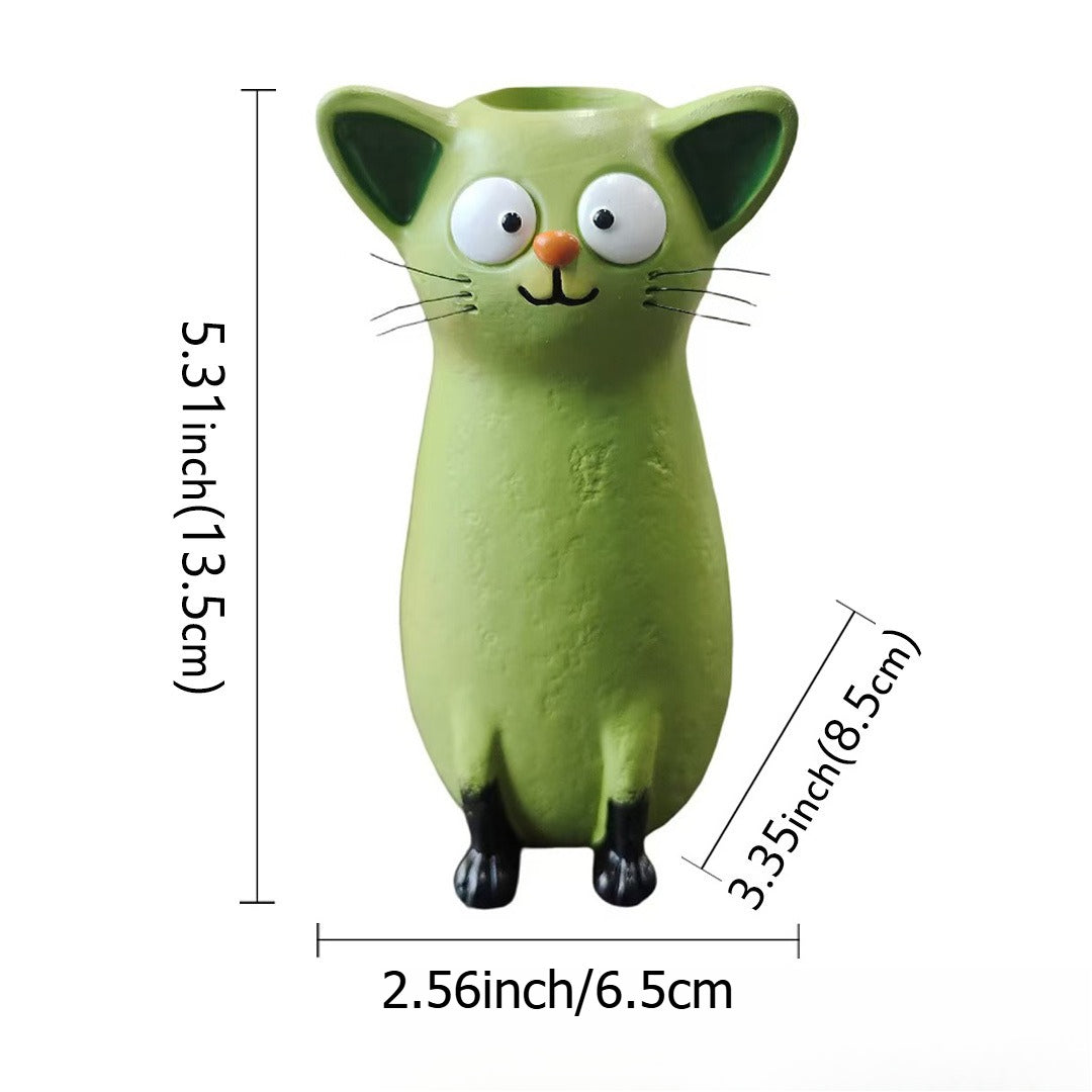 Quirky Cat Flower Vase Whimsical Animal Planter Home Decor