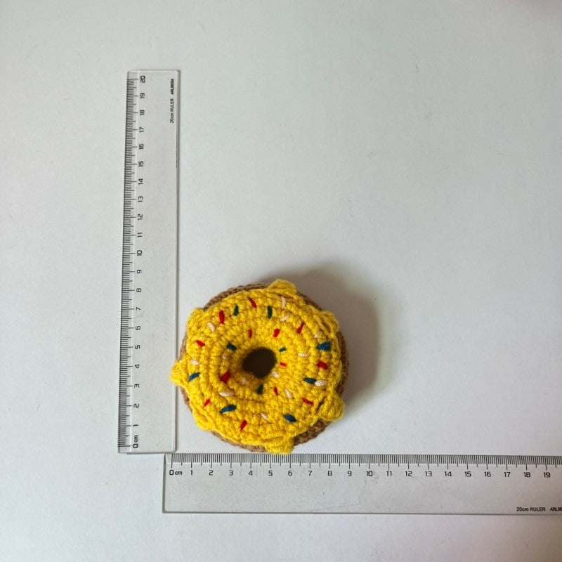 Crochet Donut Plush Keychain Cute Food Charm