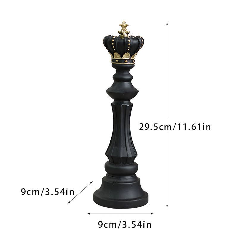 Luxury Chess Piece Resin Sculpture King Queen Horse Decor