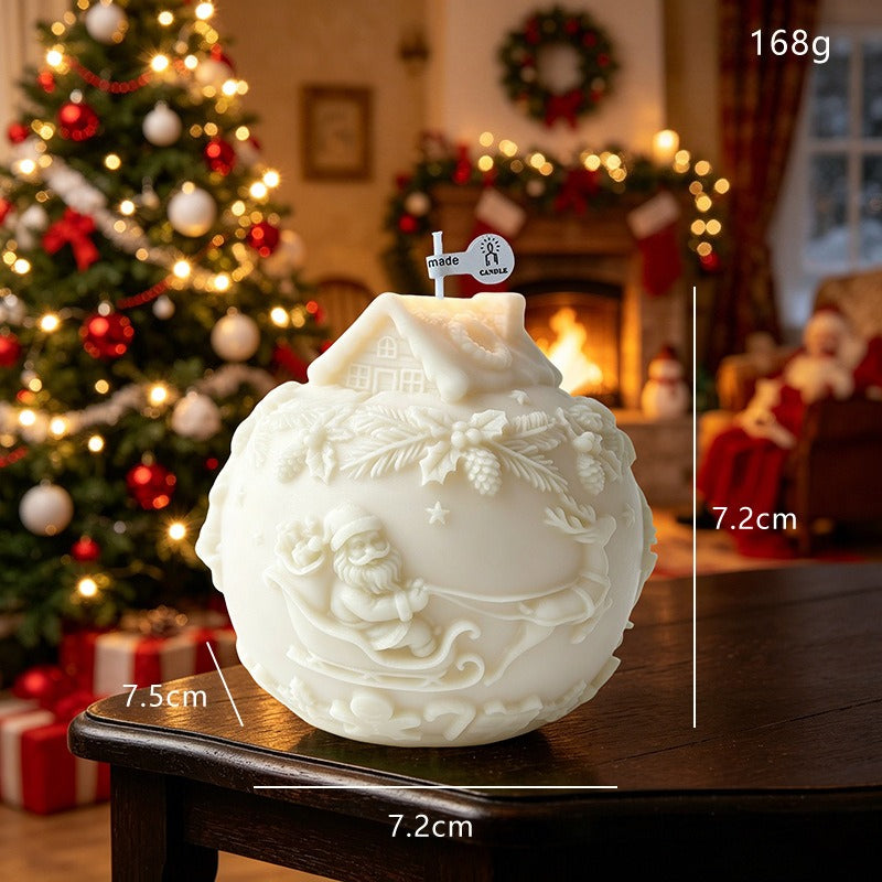 Christmas Ball Candle Holiday Decorative Candle for Seasonal Home Decor