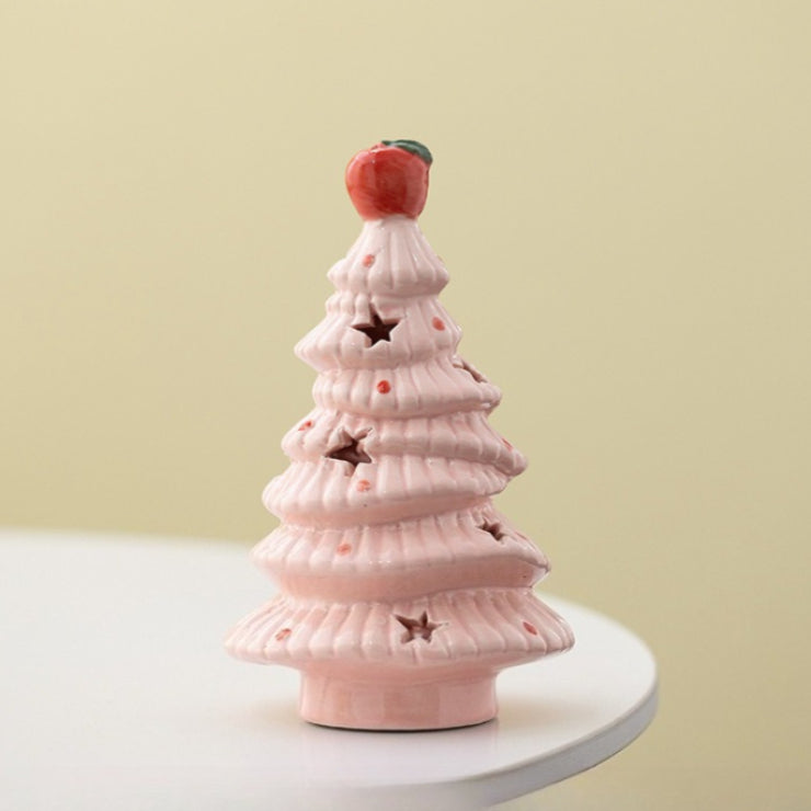 Ceramic Christmas Tree LED Night Light Holiday Table Decor