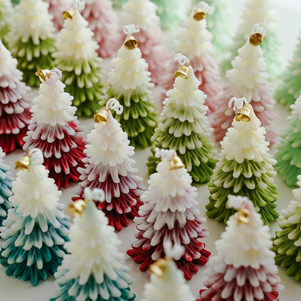 Christmas Tree Shaped Scented Candle Holiday Home Decor Gift