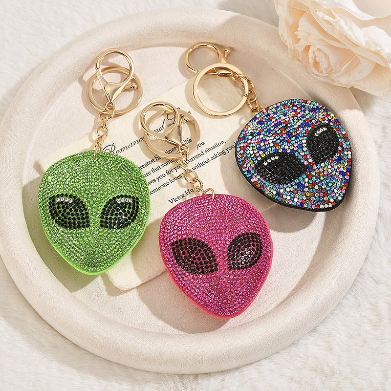 Bling Rhinestone Alien Keychain Sparkly Bag Charm Gift