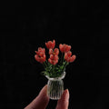 Mini Glass Flower Vase Artificial Floral Decor Gift Ornament