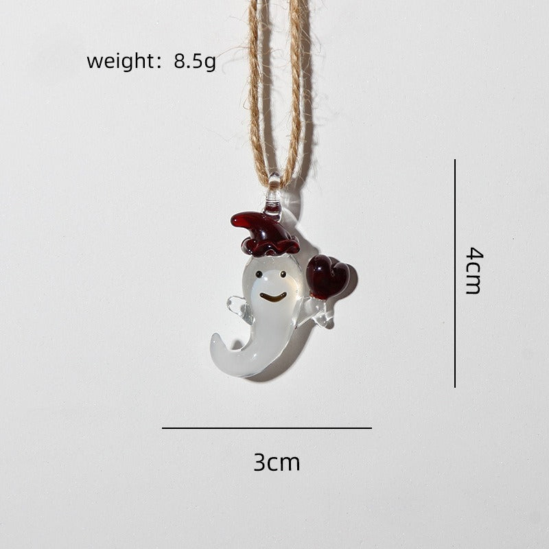 Handmade Glass Halloween Pendant Crystal Charm Hanging Decor