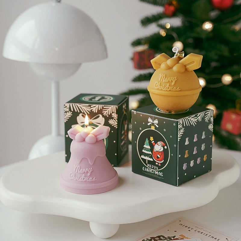 Christmas Bell Shaped Scented Candle Holiday Gift Decor