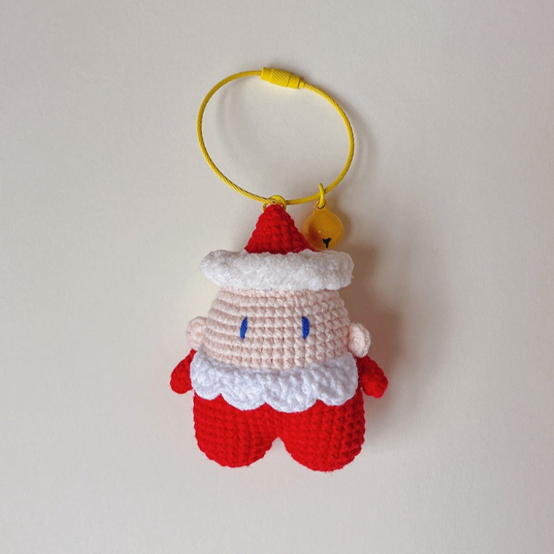 Crochet Santa Claus Keychain Christmas Hanging Ornament