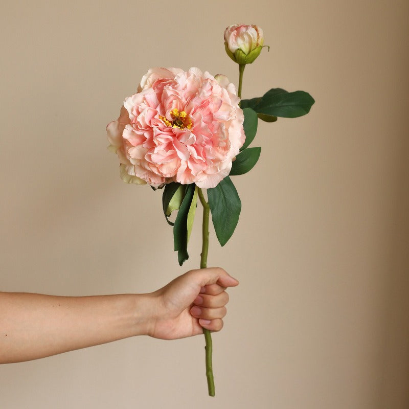 Artificial Peony Flower Stem Faux Floral Vase Home Decor