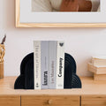 Black Geometric Resin Bookends Set for Modern Home Decor