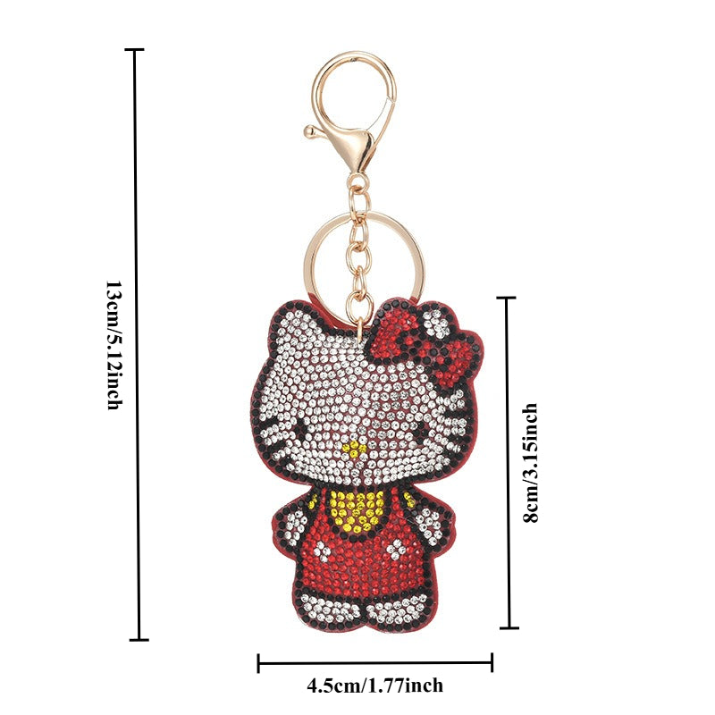 Kawaii Rhinestone Cat Keychain Cute Bag Charm