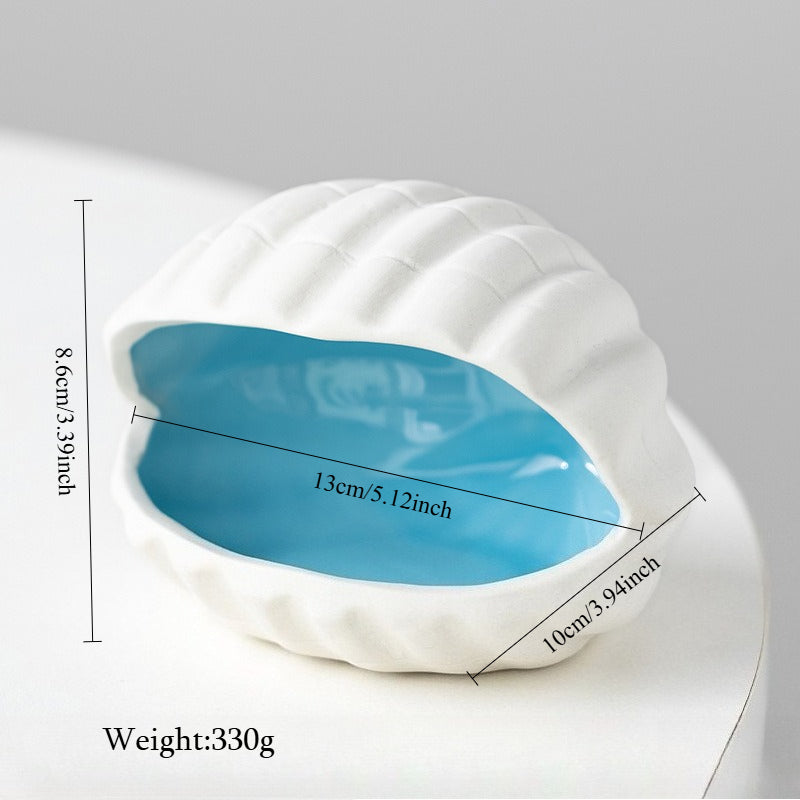 Ceramic Seashell Jewelry Tray Decorative Trinket Dish