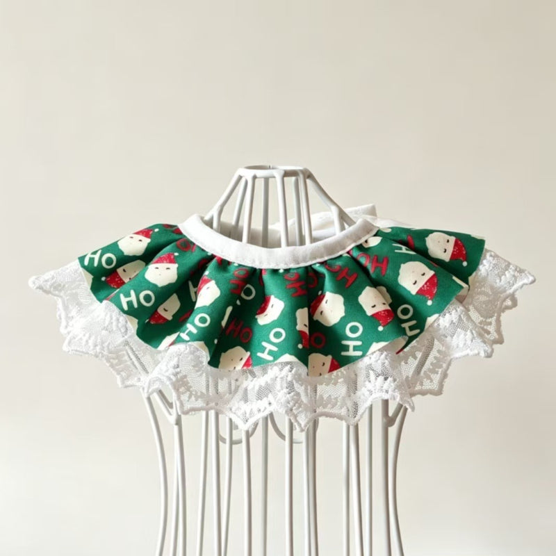 Christmas Pet Collar Ruffle Bandana Holiday Dog Accessory
