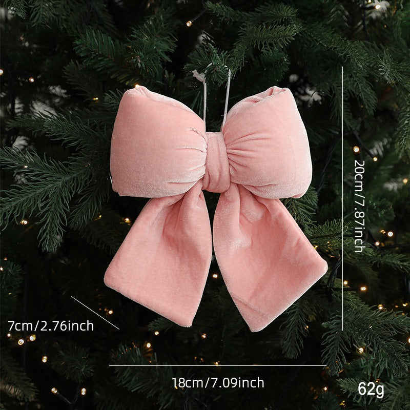 Christmas Bow Ornaments Fabric Holiday Tree Decorations