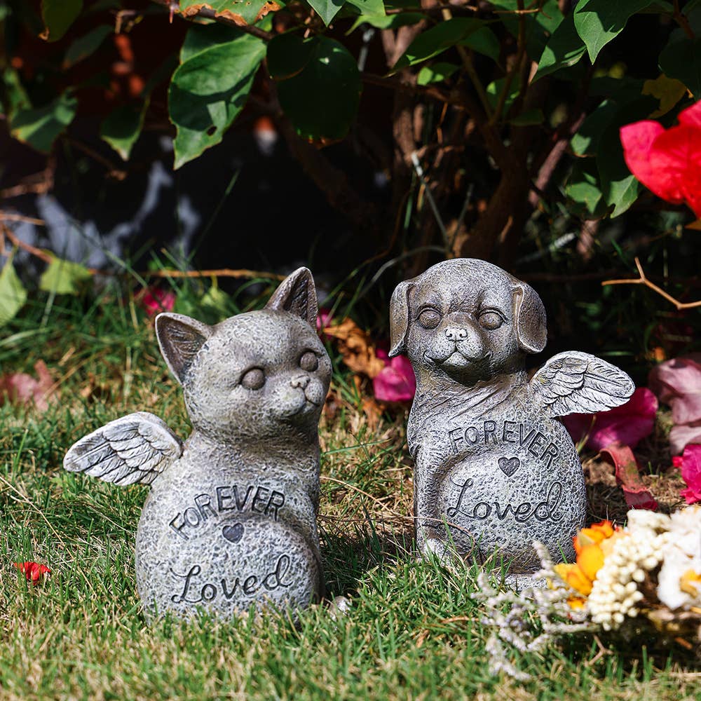 Pet Memorial Angel Statue Resin Dog Cat Garden Decor