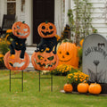 Halloween Pumpkin Cat Garden Stakes Lighted Outdoor Decor