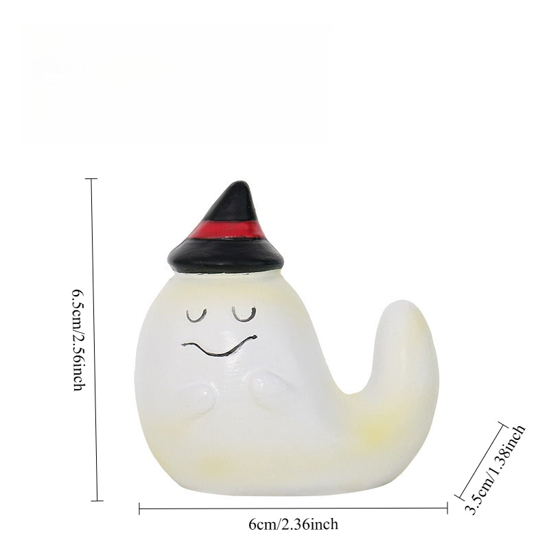 Halloween Resin Ghost Witch Figurine Tabletop Desk Decor