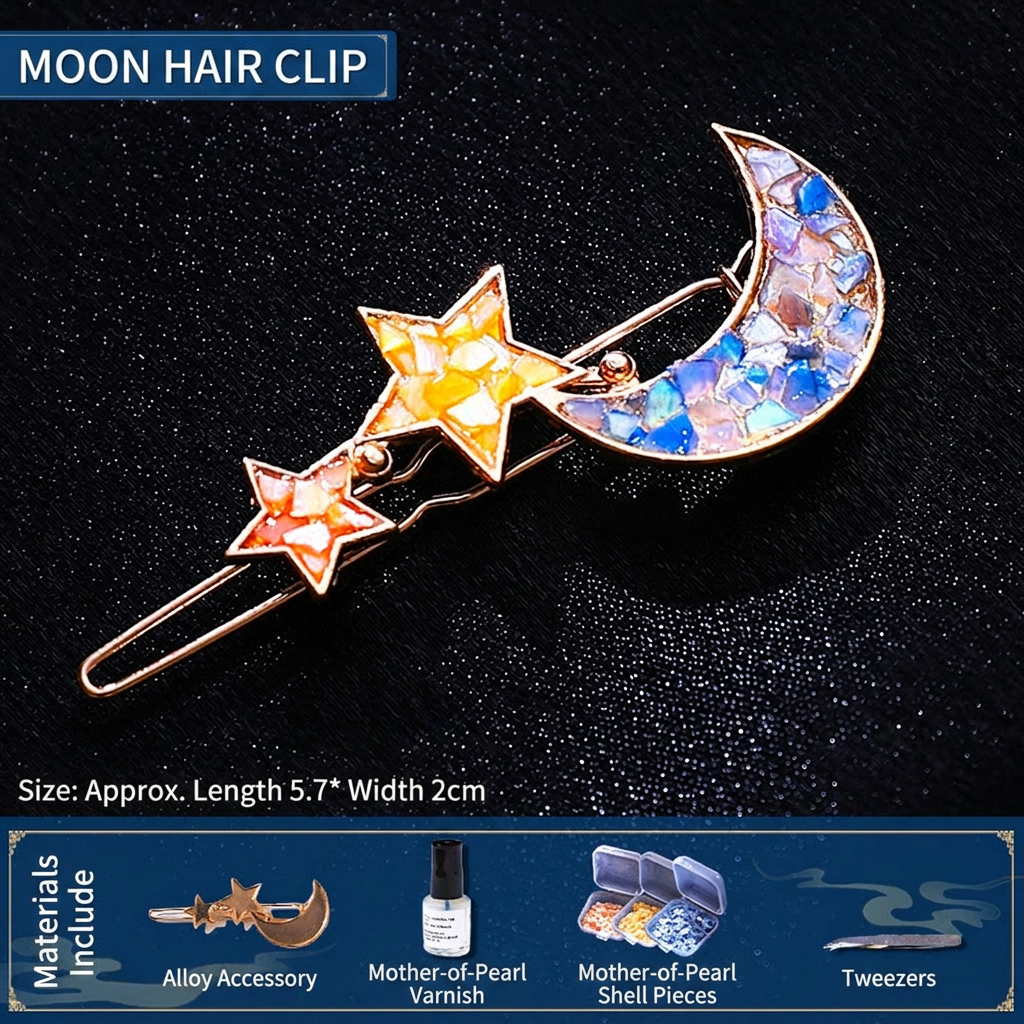 DIY Mother of Pearl Brooch Hair Clip Craft Kit