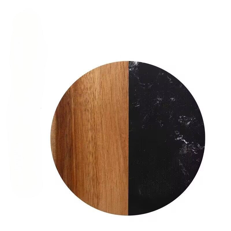 Marble and Wood Drink Coaster Modern Table Cup Mat