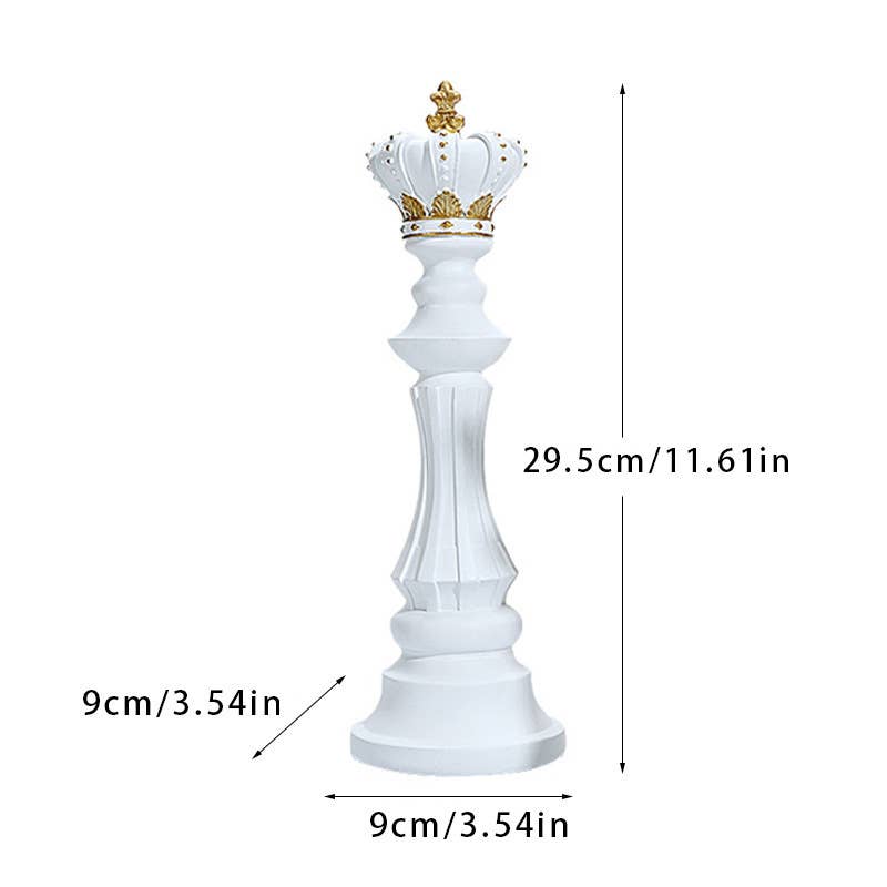 Luxury Chess Piece Resin Sculpture King Queen Horse Decor