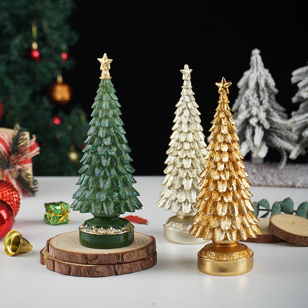 Resin Christmas Tree Tabletop Holiday Home Decoration
