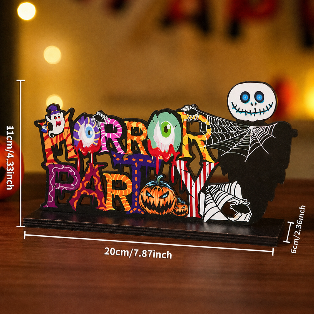 Halloween Wooden Tabletop Sign Seasonal Decor