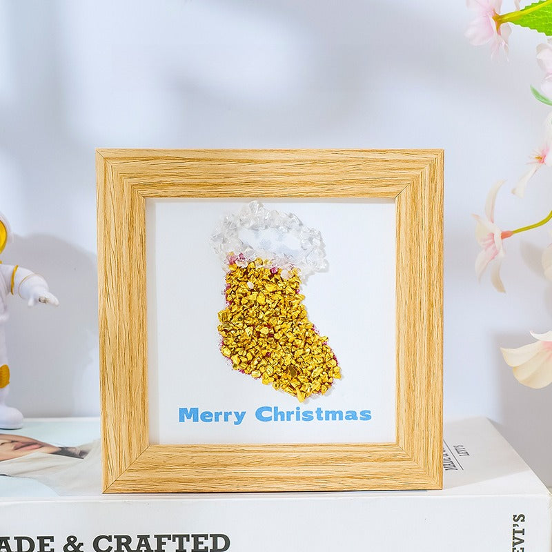Crystal Chip Christmas Tree Framed Wall Decor for Holiday Gifts