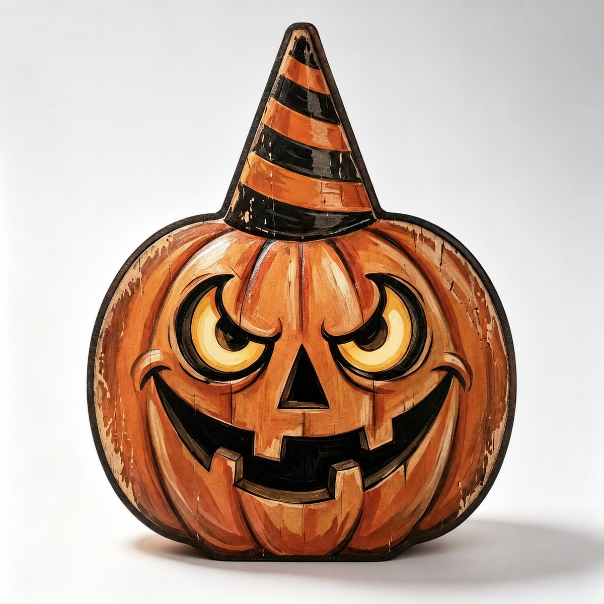 Halloween Wooden Cat Pumpkin Tabletop Decor Double Sided Display