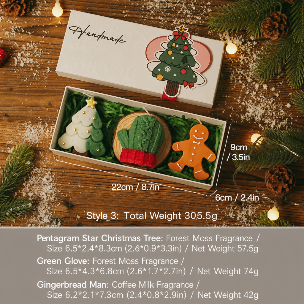 Christmas Scented Candle Gift Box Holiday Decorative Set