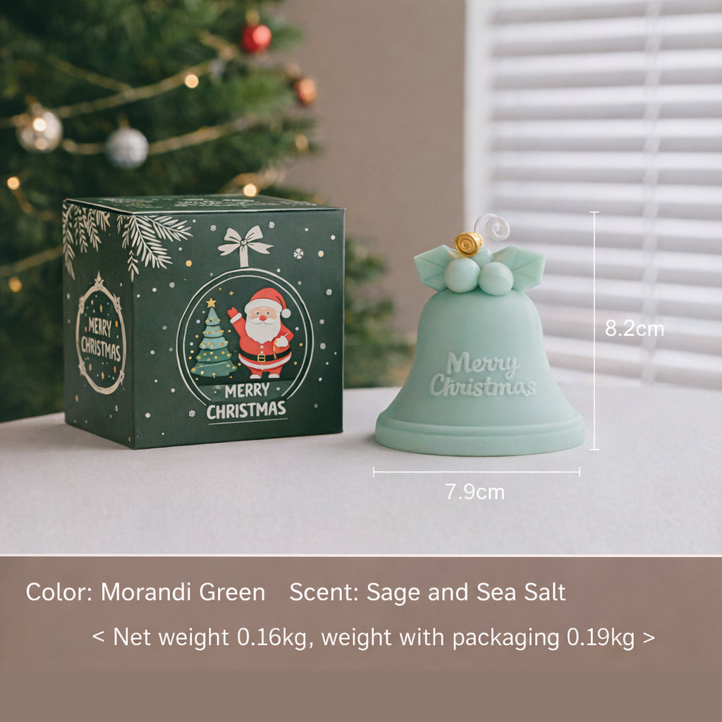 Christmas Bell Shaped Scented Candle Holiday Gift Decor