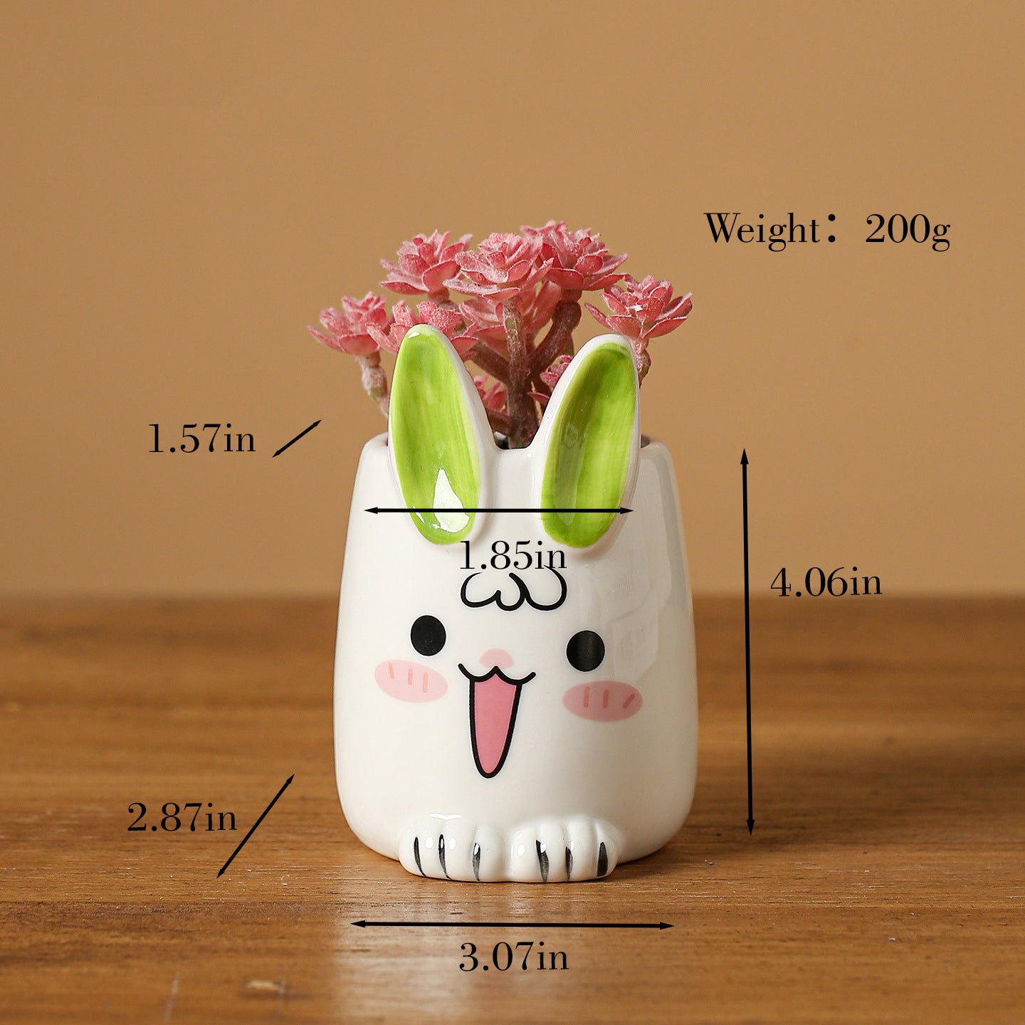 Cute Rabbit Ceramic Succulent Planter Decorative Flower Pot
