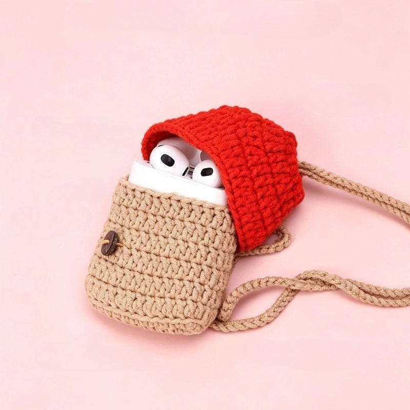 Handmade Crochet Mushroom Chick Mini Bag Novelty Gift