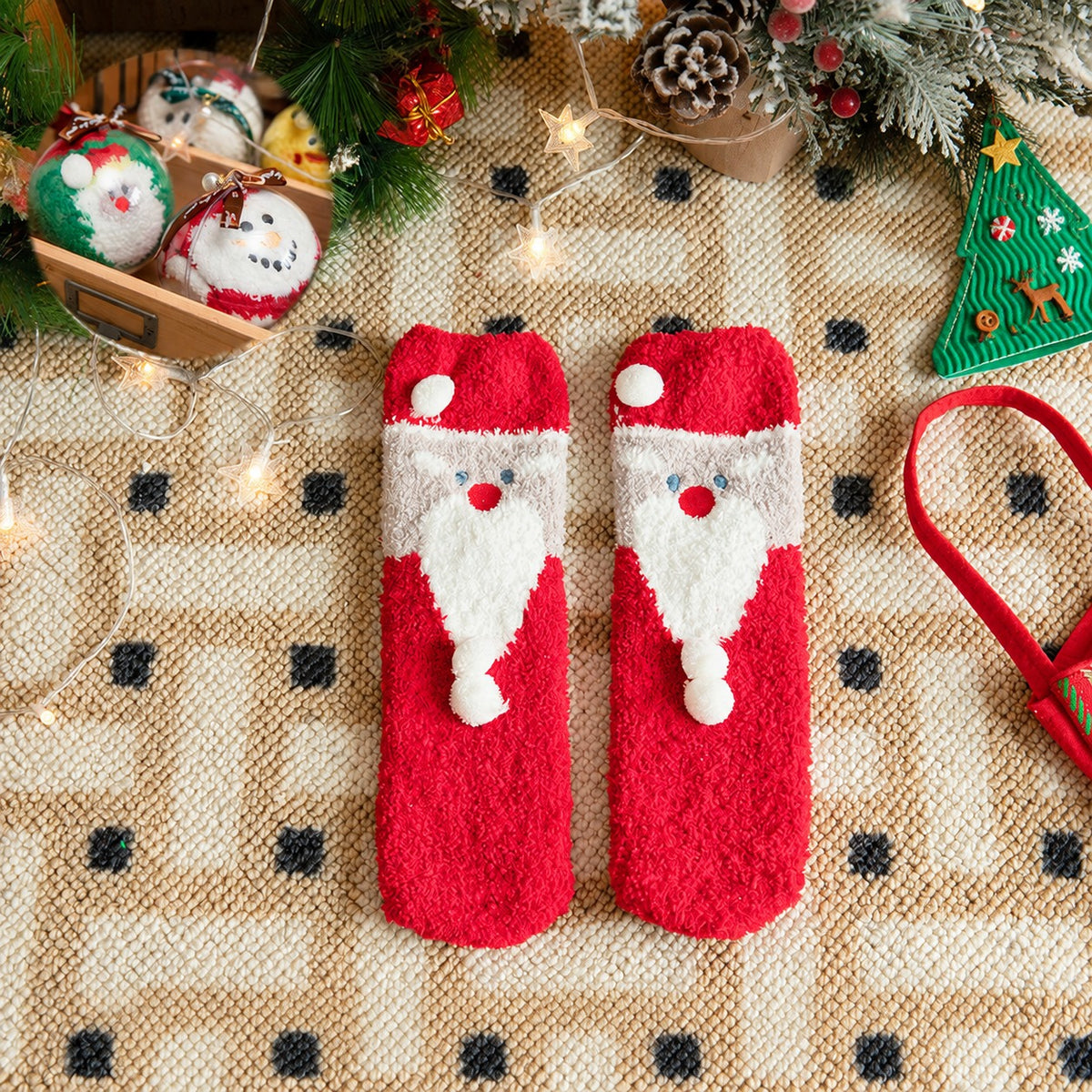 Christmas Fuzzy Socks Stocking Stuffers Gift Ball