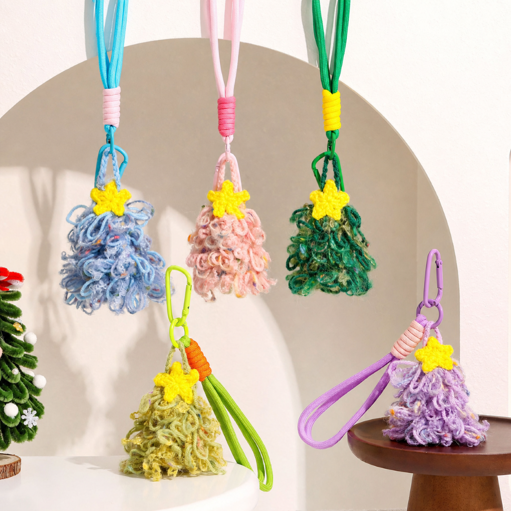 Crochet Christmas Tree Hanging Ornament Holiday Decor