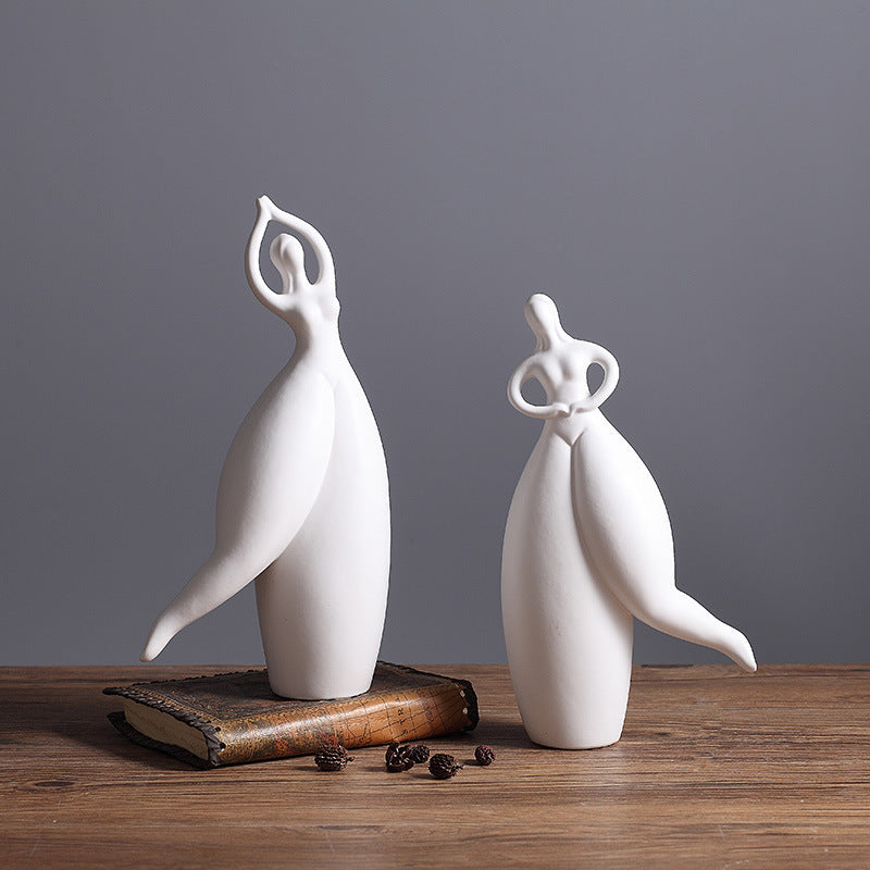 Modern Abstract Ceramic Dancer Sculpture Home Decor Figurine